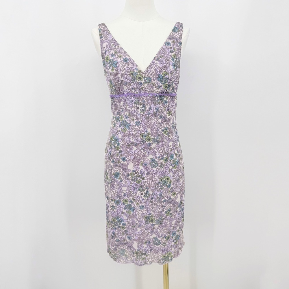 Xhilaration Floral Midi Dress Cottagecore Y2K Empire Waist Sleeveless M Fairy